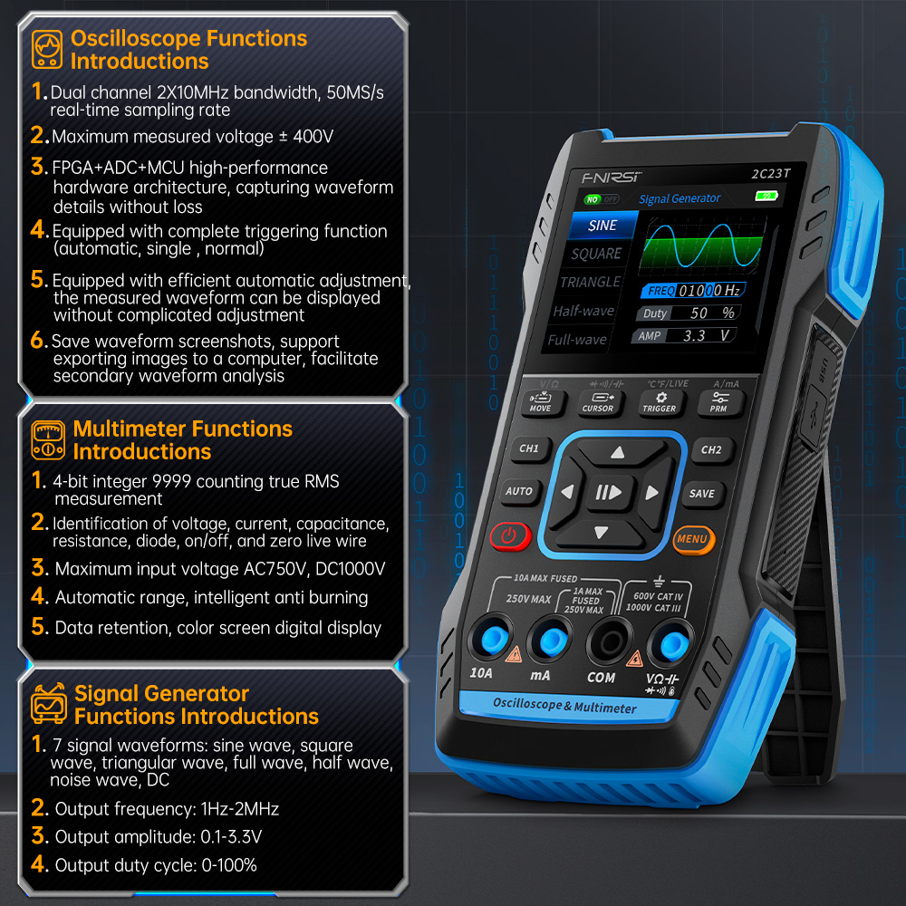 FNIRSI 2C23T Handheld Digital  - Fnirsi Digital Oscilloscope Handheld ulasan dan harga